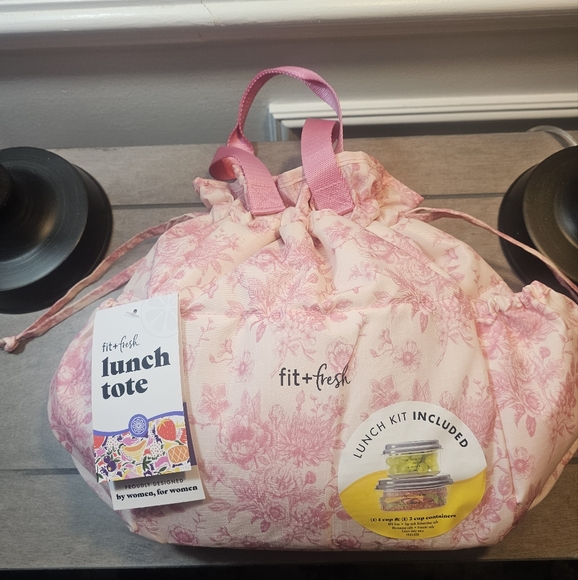 Pink on Pink floral Lunch Tote for Women - Picture 1 of 12